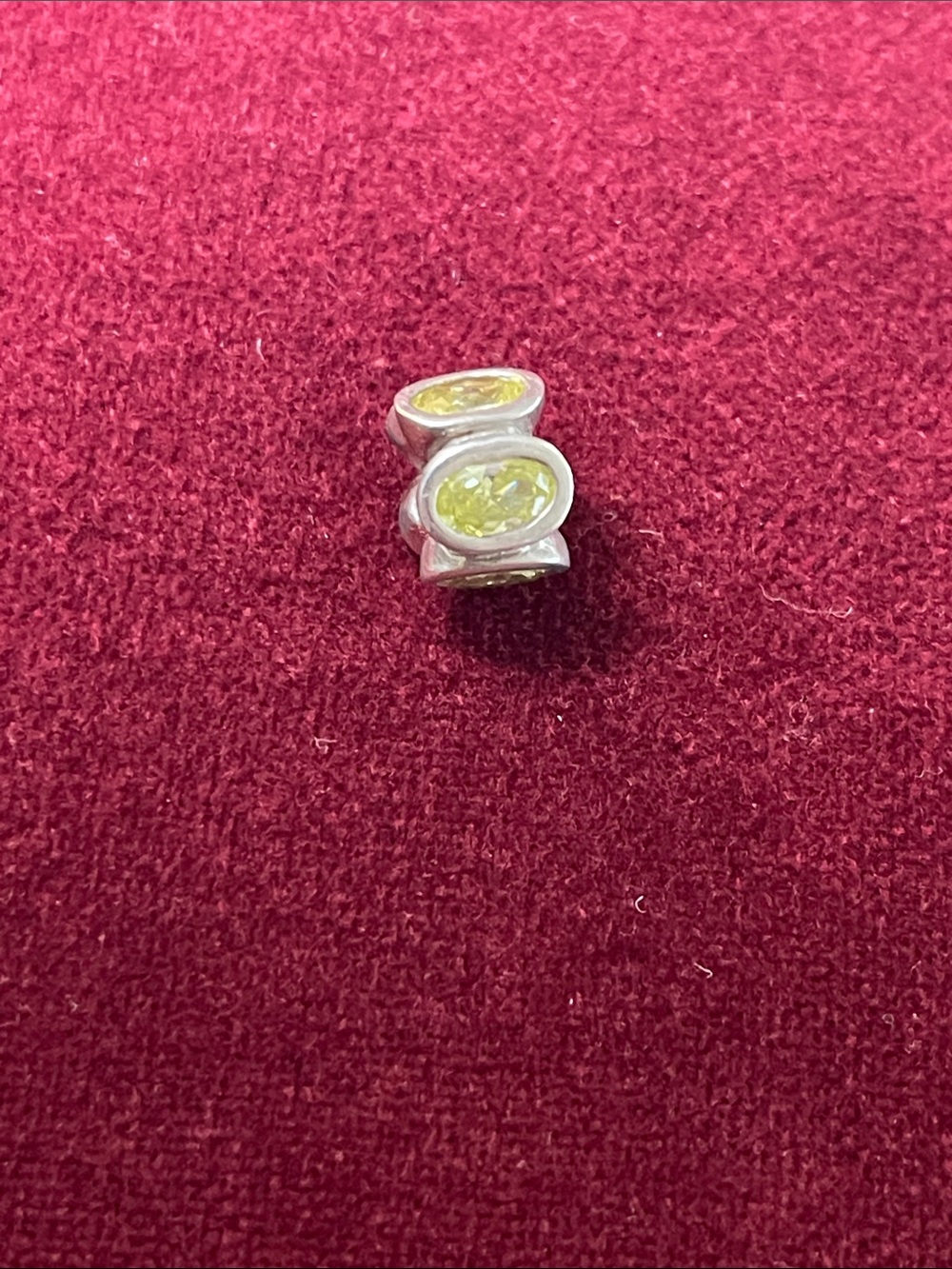 Pandora Peridot Colored Crystal Bead Set in Sterling Silver
